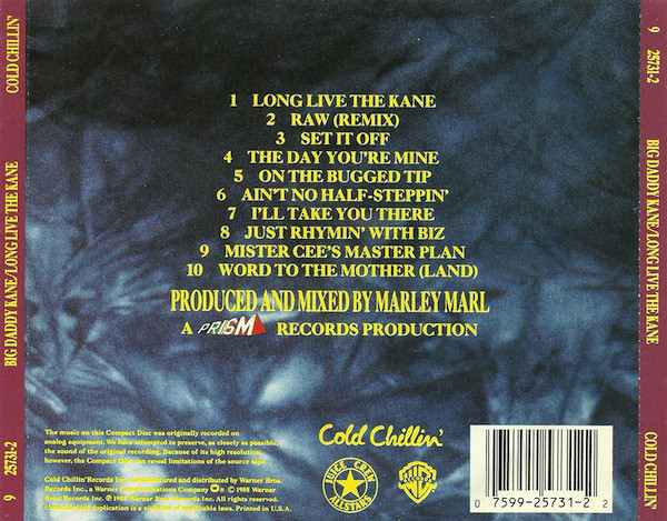 Long Live The Kane by Big Daddy Kane (CD 1988 Cold Chillin') in